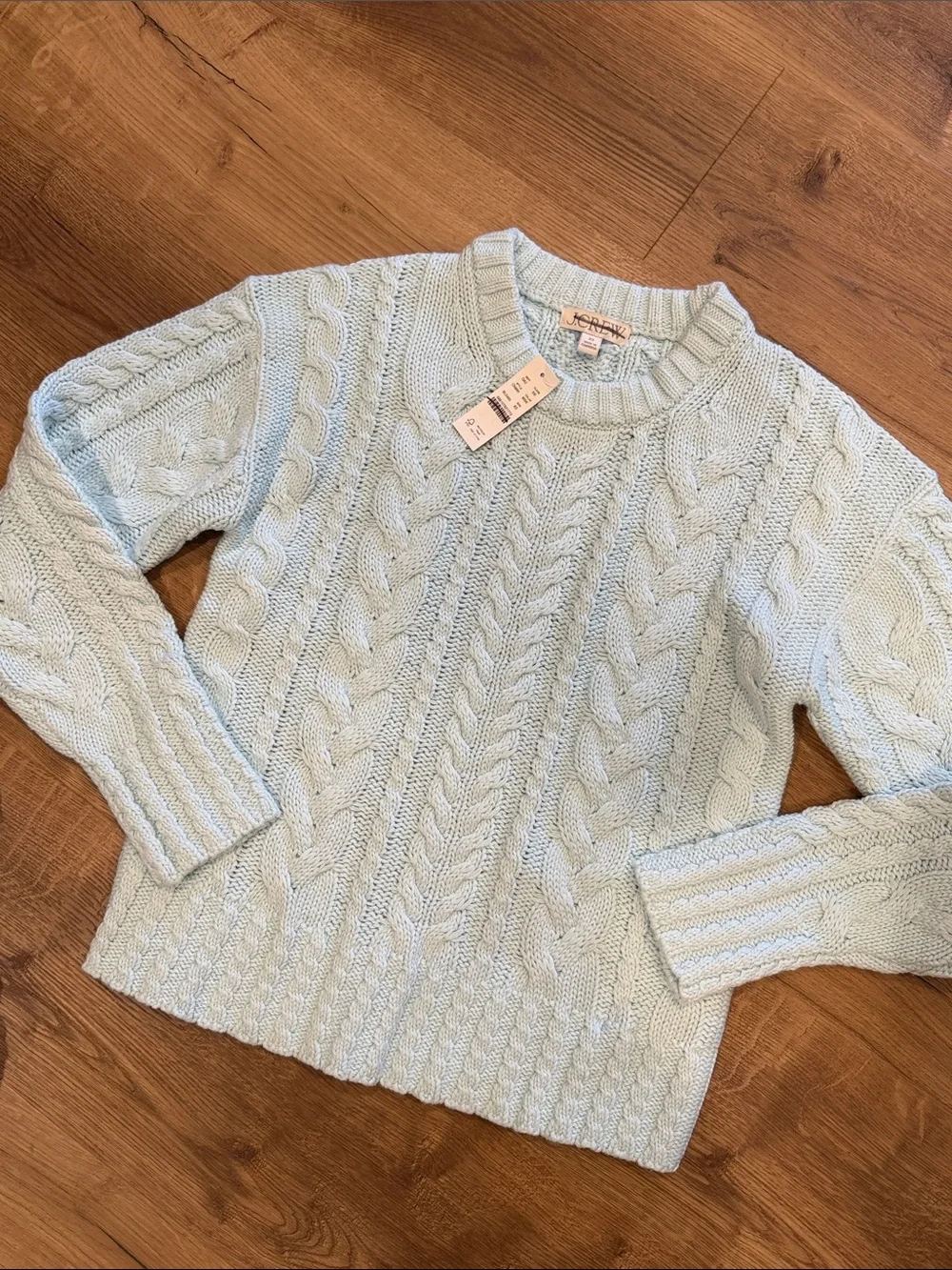 J Crew Cable-knit crewneck sweater